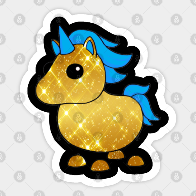 Roblox Adopt me Golden Unicorn Roblox Sticker TeePublic